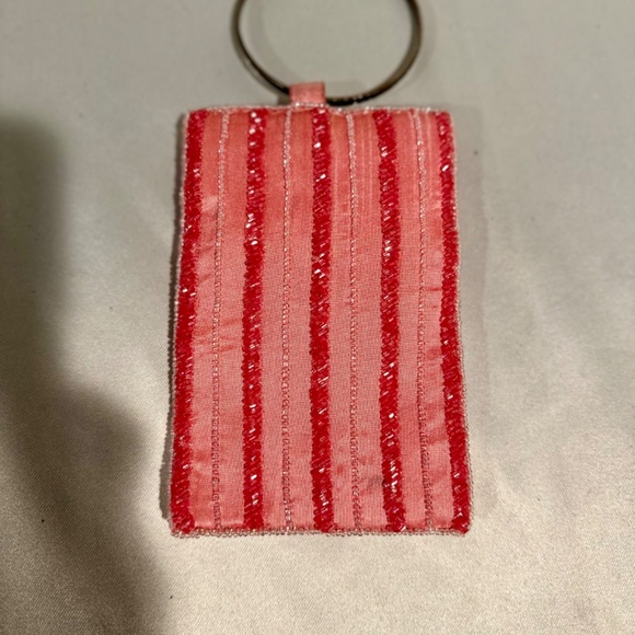 Vintage Pink Silk Beaded Wristlet Purse Evening Hand Bag Boho Barbiecore - Picture 3 of 4